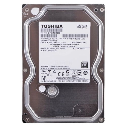 Картинка Жесткий диск 500GB Toshiba SATA 3 DT01ACA050 от магазина "Электрон-Маркет"