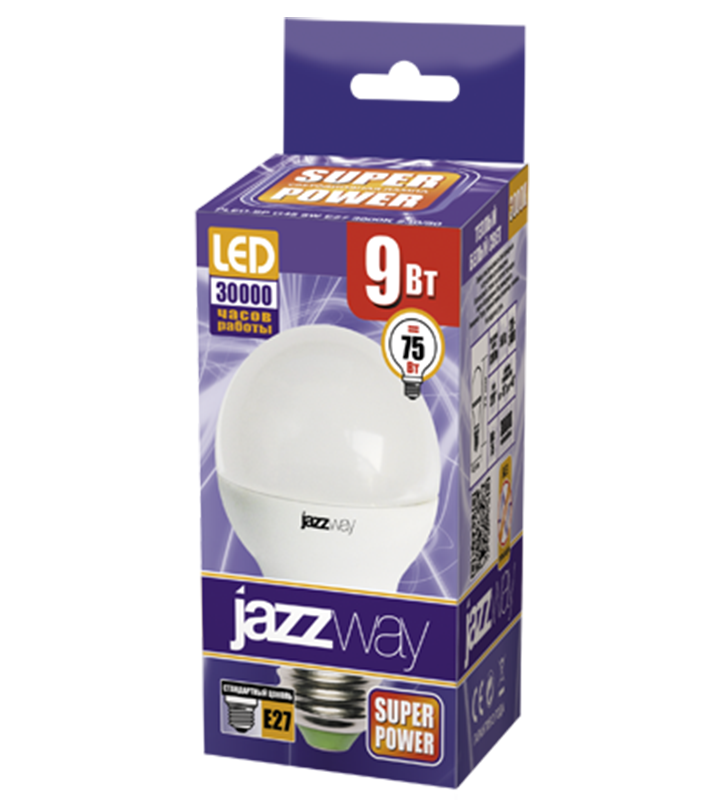 Картинка Лампа Jazzway PLED-SP-G45 9W 5000K 820Lm E27 от магазина "Электрон-Маркет"
