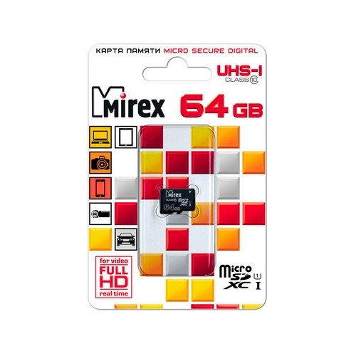 Картинка Карта памяти Mirex Micro SD 64Gb   от магазина "Электрон-Маркет"