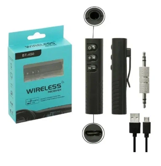 Картинка Адаптер Bluetooth-AUX 3.5мм BT-450 кн.управл от магазина "Электрон-Маркет"